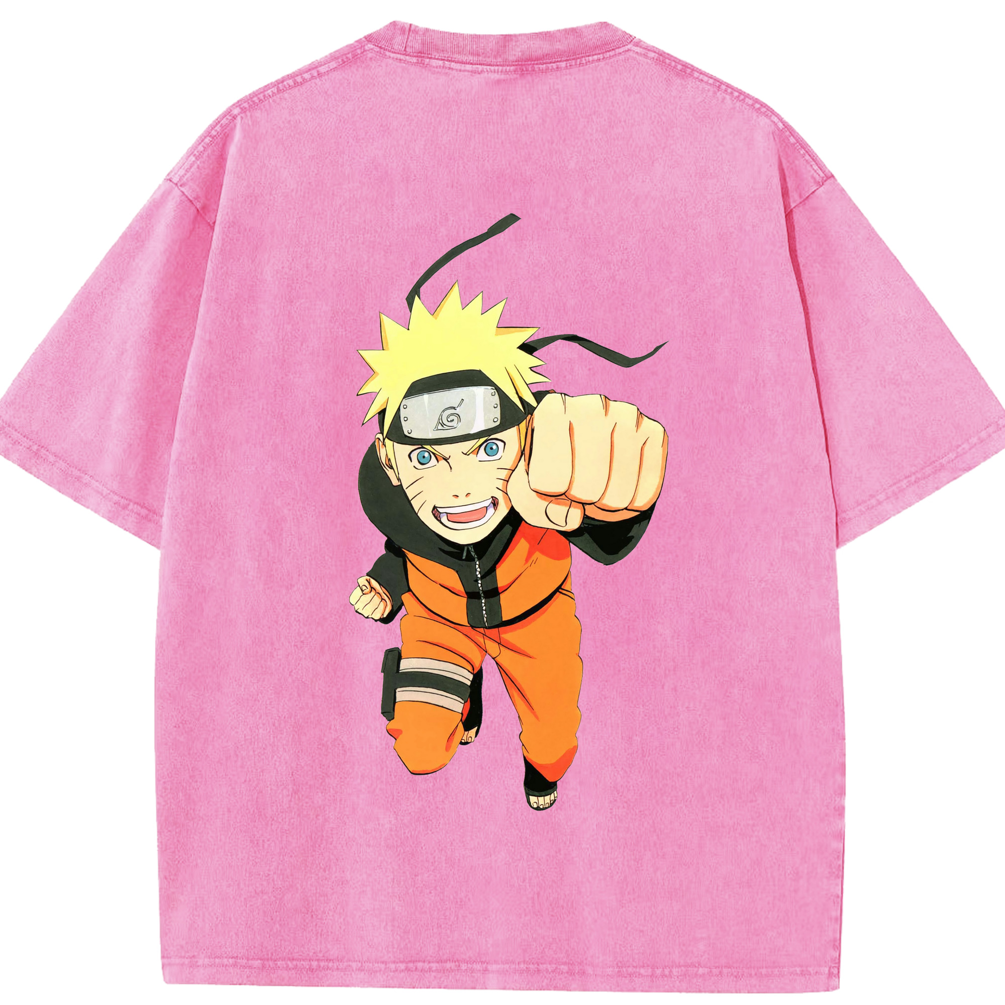 （画像用） NARUTO -ナルト- うずまき ナルト Uzumaki Naruto 綿100% ヴィンテージ風 半袖Tシャツ（背面プリント）